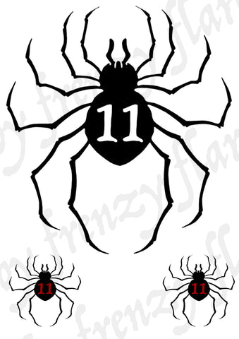 Spider with Number 11 Temporary Tattoos for Cosplayers of Phantom Troupe, Halloween Costume Idea