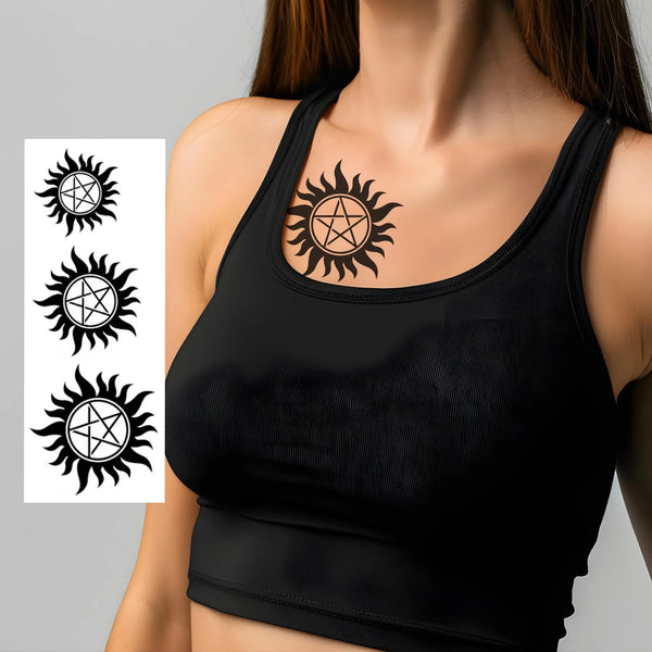 Anti-Possession Symbol Temporary Tattoo, Supernatural Costume Halloween Idea