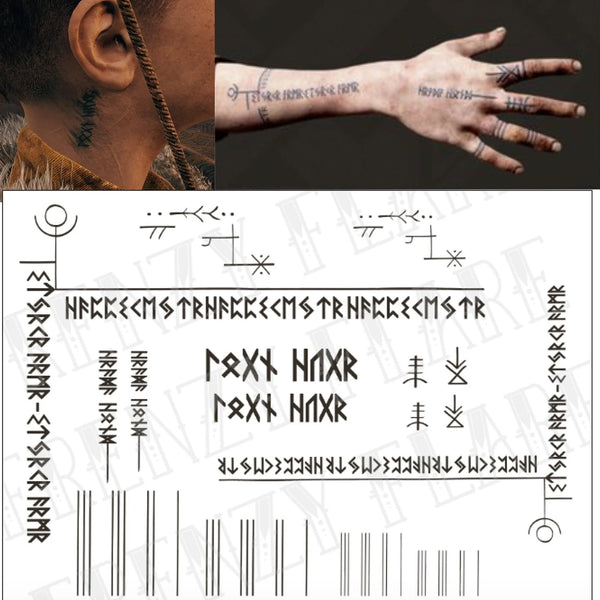 Atreus GOW Temporary Tattoos for Cosplayers. 2 Sizes of Each Design Included. Runes for Costume