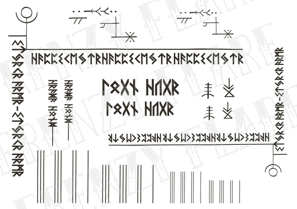 Atreus GOW Temporary Tattoos for Cosplayers. 2 Sizes of Each Design Included. Runes for Costume