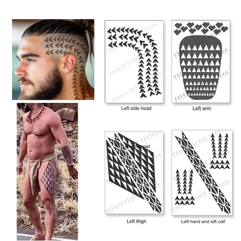 Kaiana, Chief of War: Temporary Tattoos for Cosplayers. Halloween Costume Idea 2025. Polynesian Tattoos