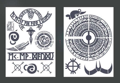 Baldur from God of War Temporary Tattoos for Cosplayers. Arms, Front and Back Designs Available