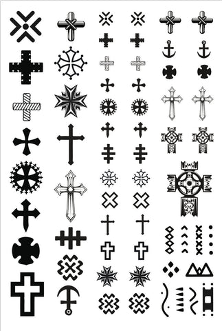 Tiny crosses temporary tattoos. Adorn your ears, fingers, wrists... Unisex Tattoo earring